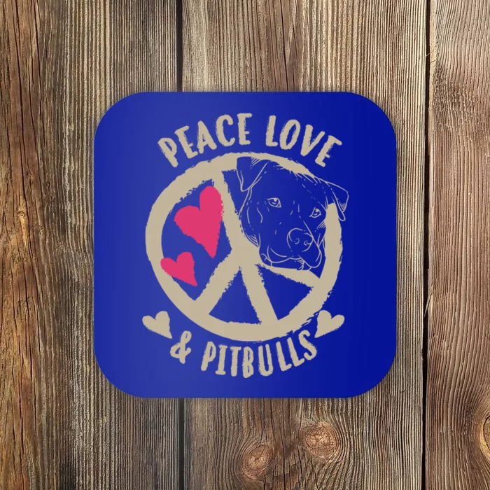 Cute Peace Love And Pitbulls And Gift Coaster