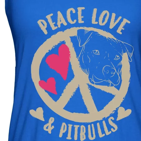 Cute Peace Love And Pitbulls And Gift Ladies Essential Flowy Tank