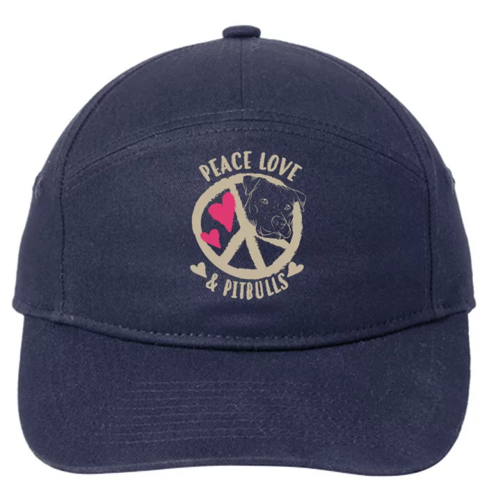 Cute Peace Love And Pitbulls And Gift 7-Panel Snapback Hat