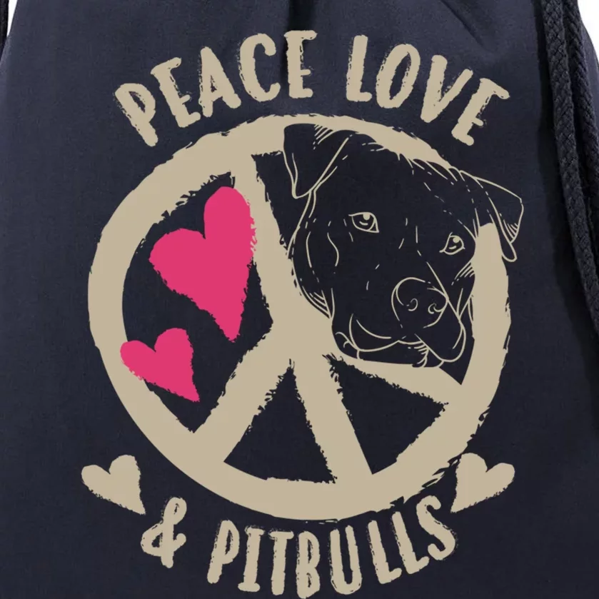 Cute Peace Love And Pitbulls And Gift Drawstring Bag