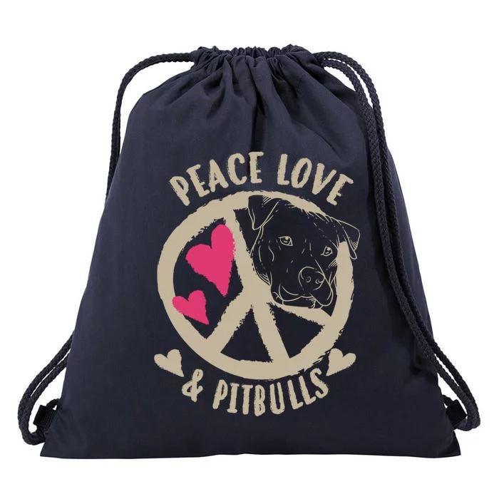 Cute Peace Love And Pitbulls And Gift Drawstring Bag