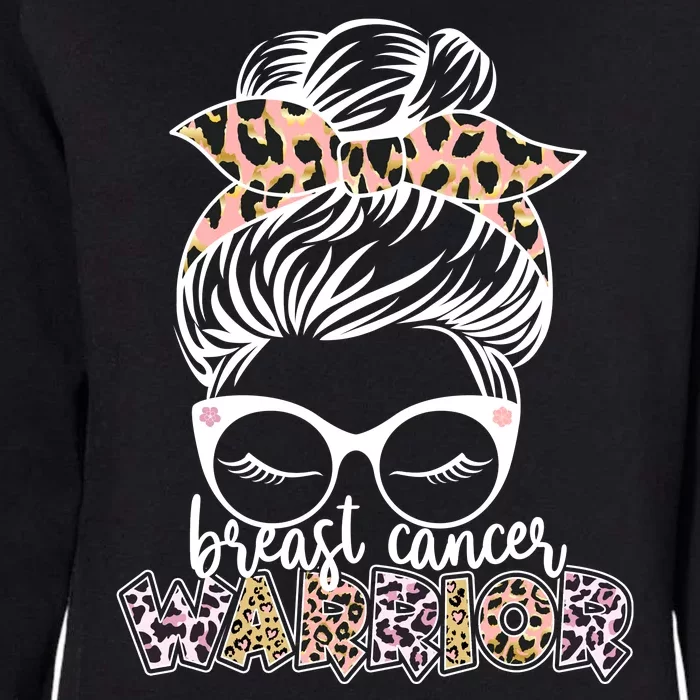 Cute Pink Leopard Print Breast Cancer Warrior Womens California Wash Sweatshirt