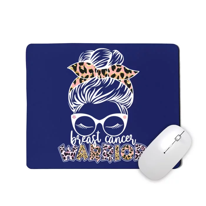 Cute Pink Leopard Print Breast Cancer Warrior Mousepad