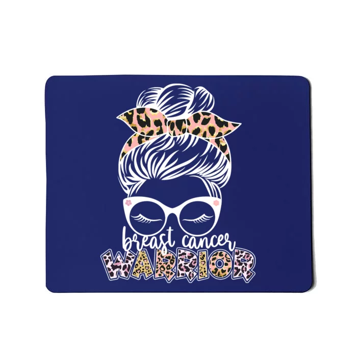 Cute Pink Leopard Print Breast Cancer Warrior Mousepad