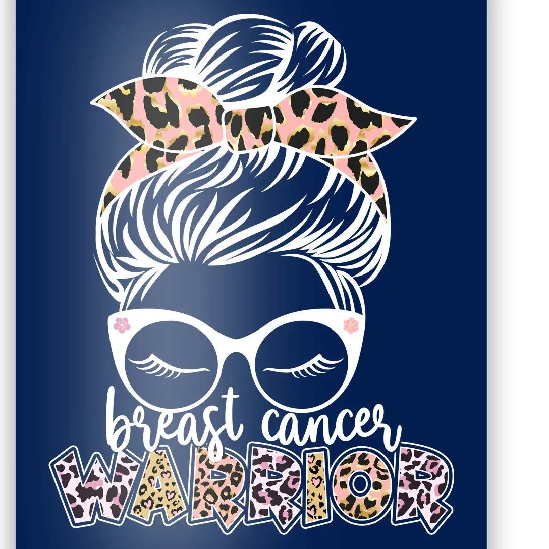 Cute Pink Leopard Print Breast Cancer Warrior Poster