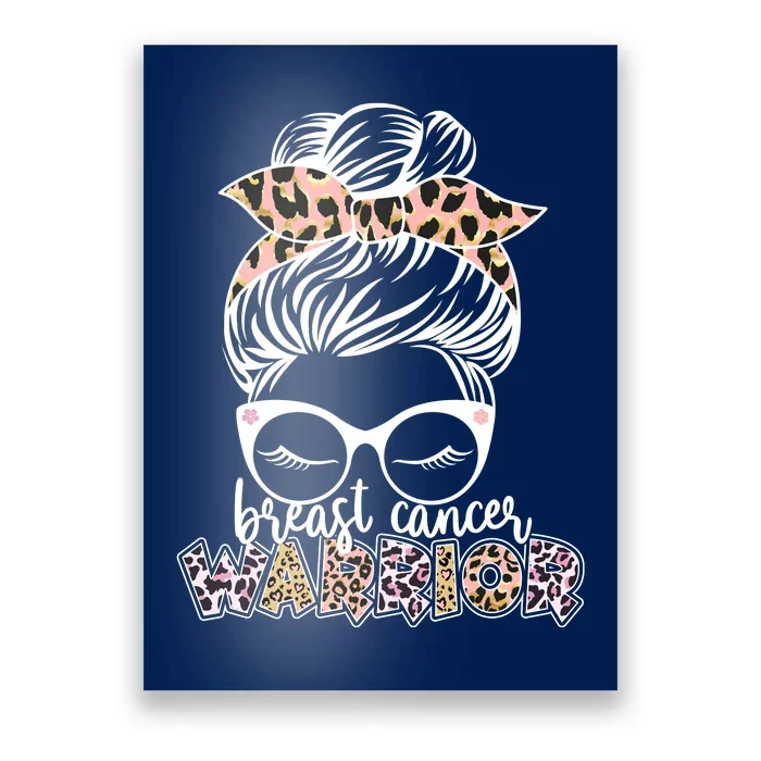 Cute Pink Leopard Print Breast Cancer Warrior Poster