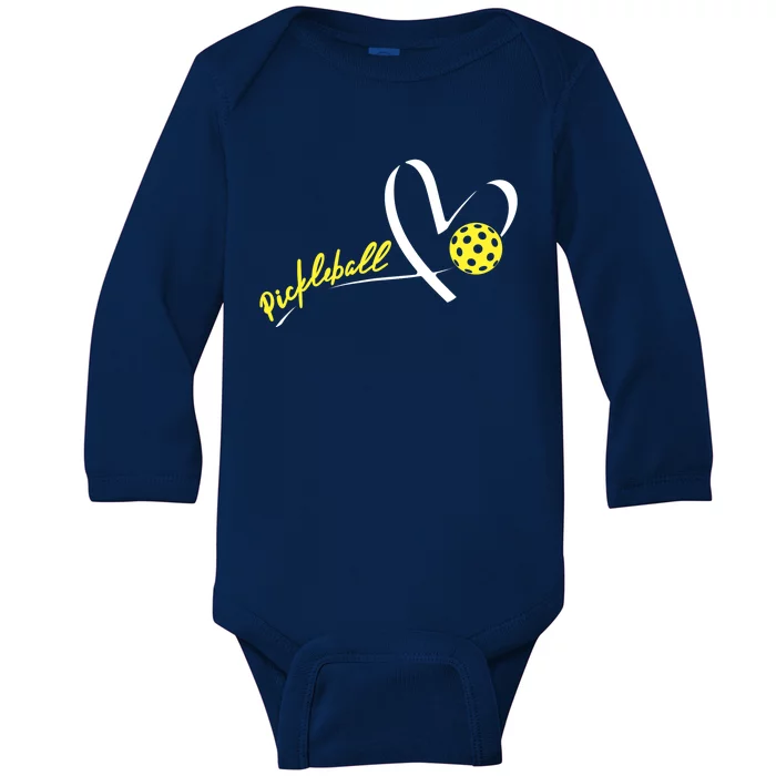 Cute Pickleball Lovers Funny Pickleball Players Gifts Baby Long Sleeve Bodysuit