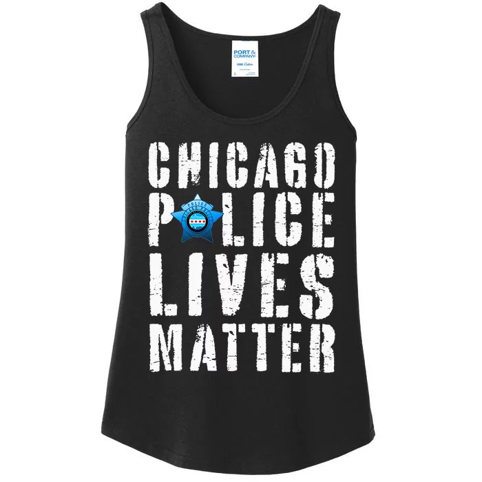 Chicago Police Lives Matter Protect Chicago Cops Ladies Essential Tank