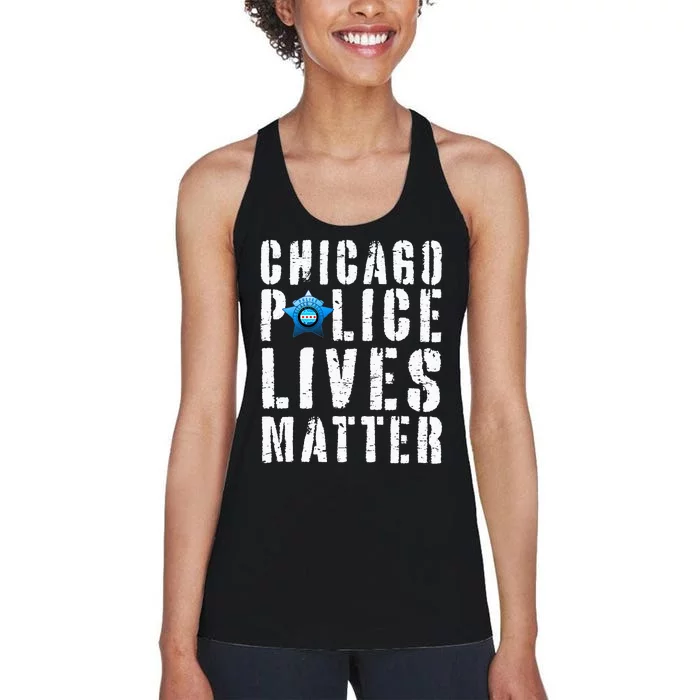 Chicago Police Lives Matter Protect Chicago Cops Women's Racerback Tank