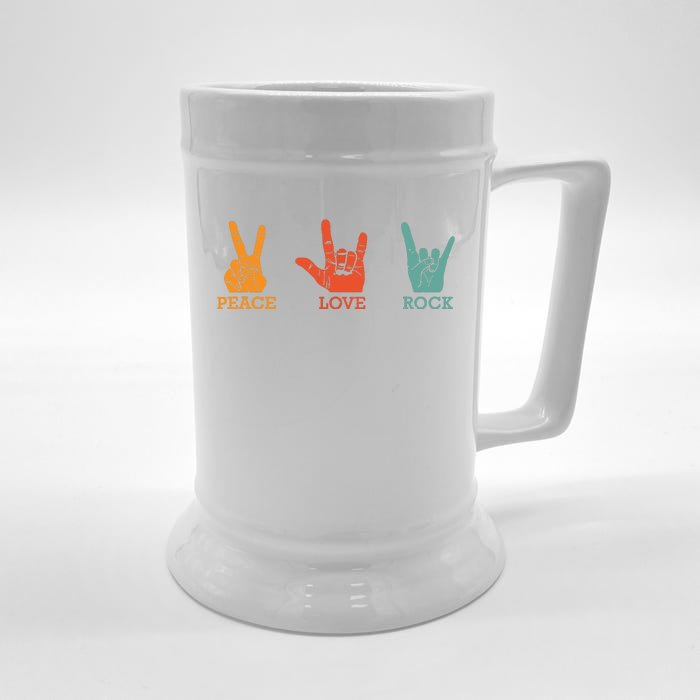 Classic Peace Love Rock Vintage Concert Band Rock Music Front & Back Beer Stein