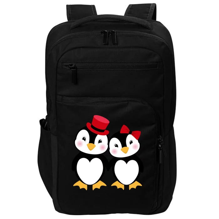 Cute Penguin Love Couples Valentines Impact Tech Backpack