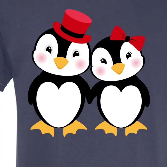 Cute Penguin Love Couples Valentines Garment-Dyed Heavyweight T-Shirt