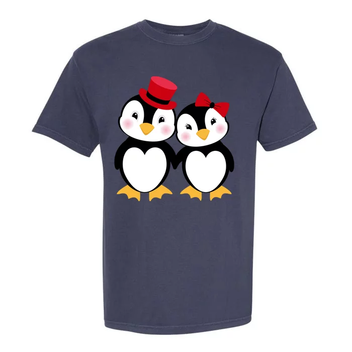 Cute Penguin Love Couples Valentines Garment-Dyed Heavyweight T-Shirt