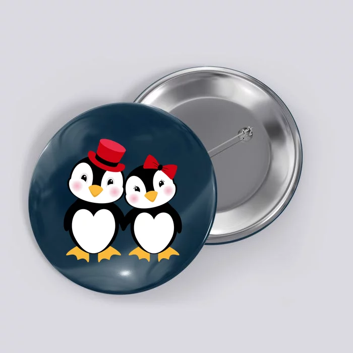 Cute Penguin Love Couples Valentines Button