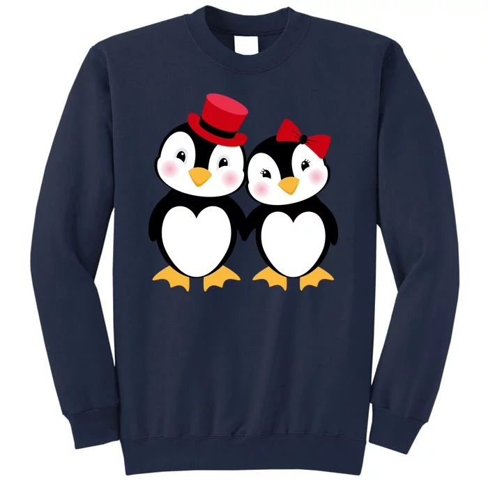 Cute Penguin Love Couples Valentines Tall Sweatshirt