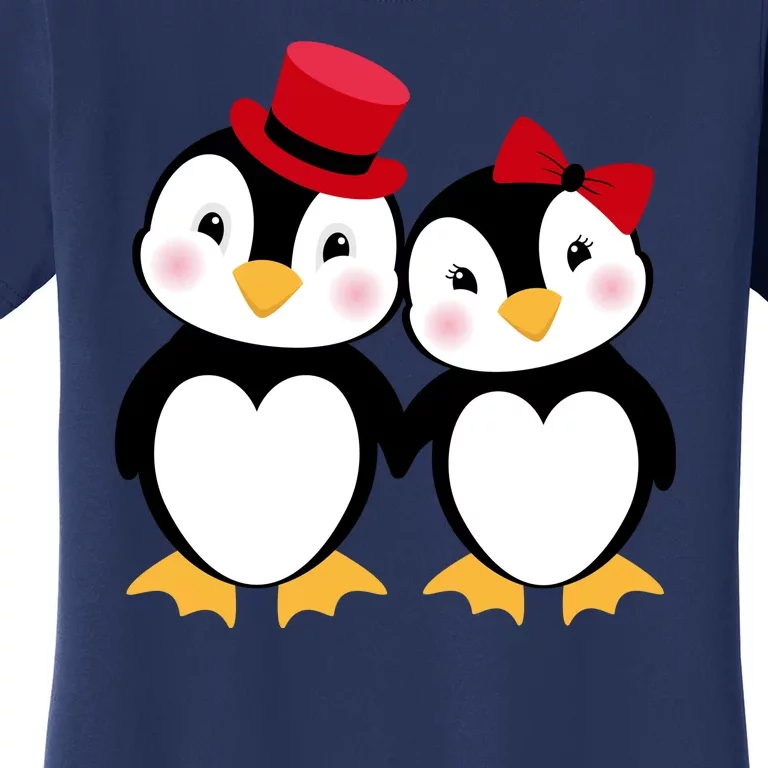 Cute Penguin Love Couples Valentines Women's T-Shirt