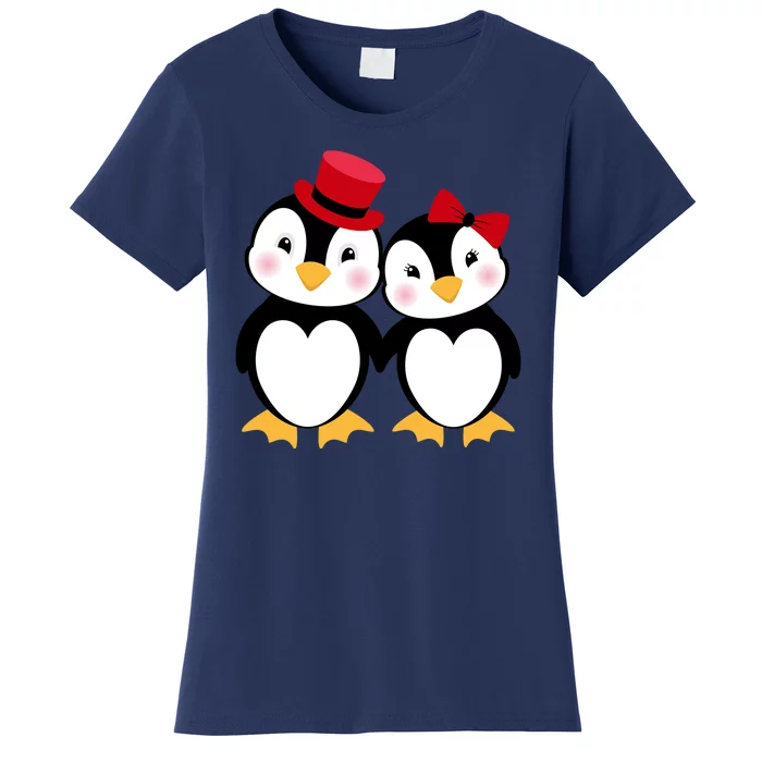 Cute Penguin Love Couples Valentines Women's T-Shirt