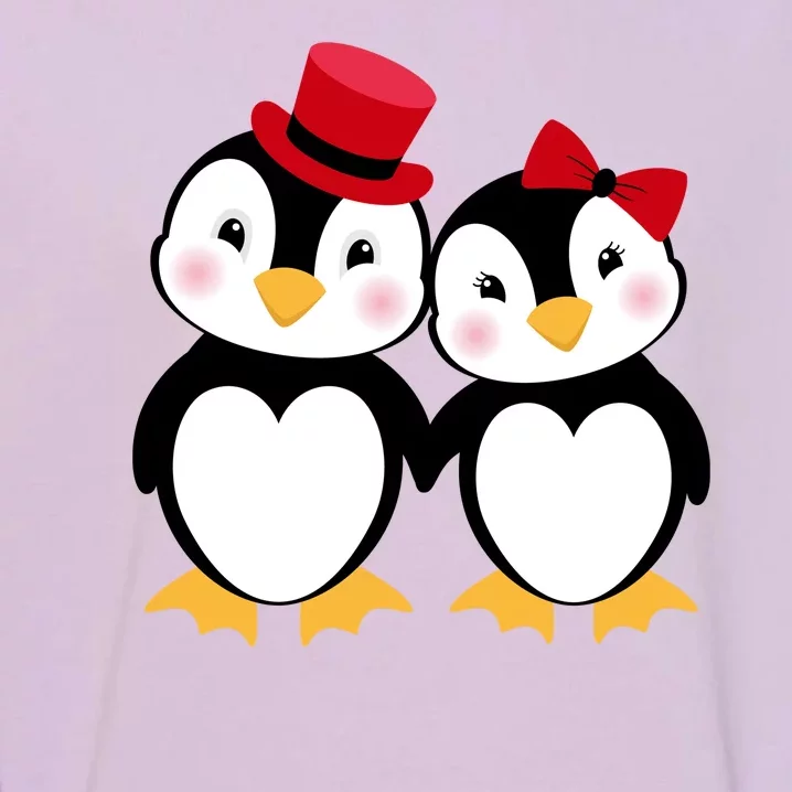 Cute Penguin Love Couples Valentines Garment-Dyed Sweatshirt