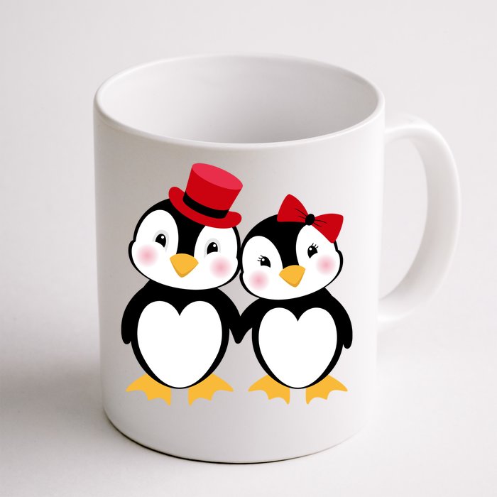 Cute Penguin Love Couples Valentines Front & Back Coffee Mug