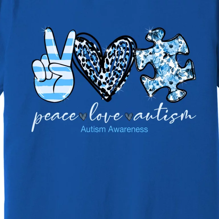 Cute Peace Love Autism Awareness Asd Teacher Great Gift Premium T-Shirt