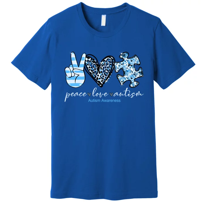 Cute Peace Love Autism Awareness Asd Teacher Great Gift Premium T-Shirt