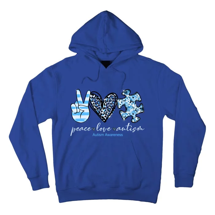 Cute Peace Love Autism Awareness Asd Teacher Great Gift Tall Hoodie