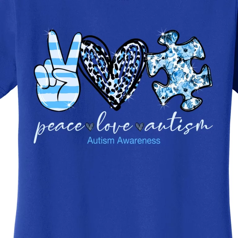 Cute Peace Love Autism Awareness Asd Teacher Great Gift Women's T-Shirt