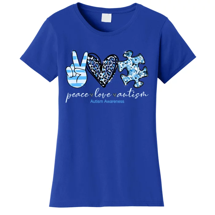 Cute Peace Love Autism Awareness Asd Teacher Great Gift Women's T-Shirt