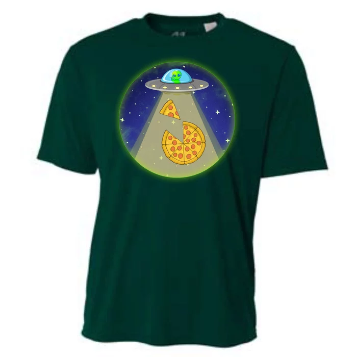 Cool Pizza Loving UFO Alien Cooling Performance Crew T-Shirt