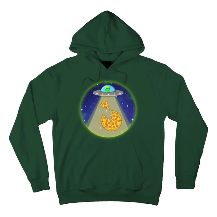 Cool Pizza Loving UFO Alien Hoodie