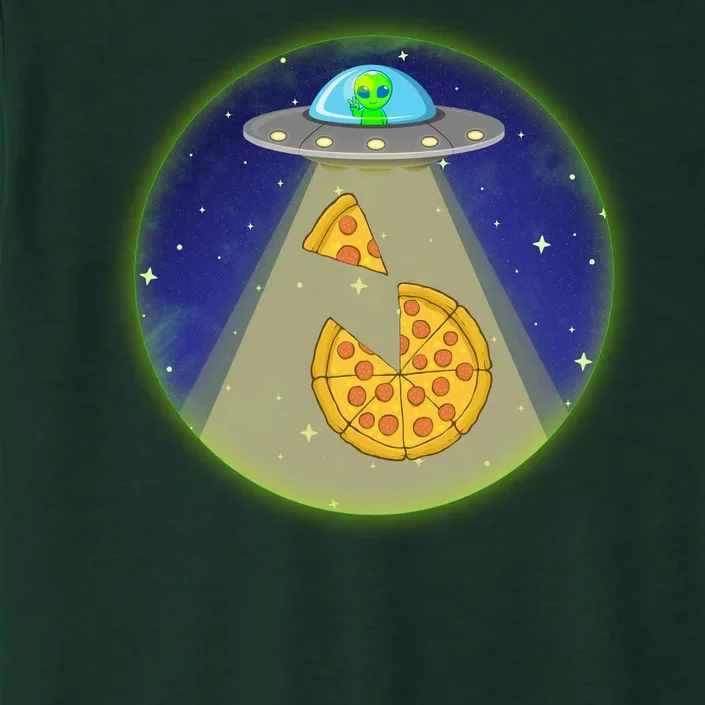 Cool Pizza Loving UFO Alien ChromaSoft Performance T-Shirt