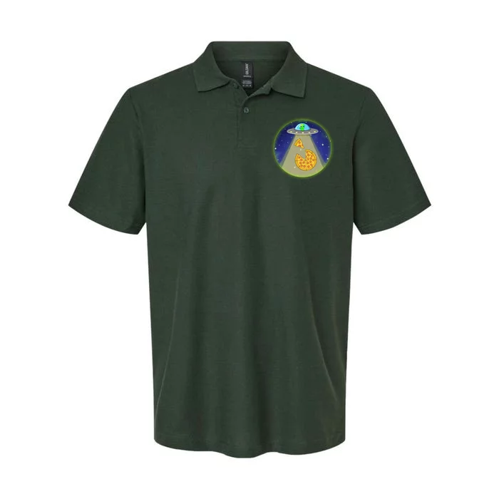 Cool Pizza Loving UFO Alien Softstyle Adult Sport Polo