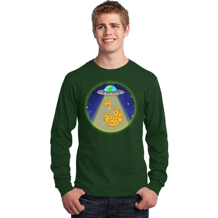 Cool Pizza Loving UFO Alien Tall Long Sleeve T-Shirt