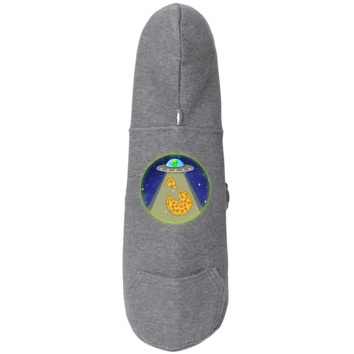 Cool Pizza Loving UFO Alien Doggie 3-End Fleece Hoodie