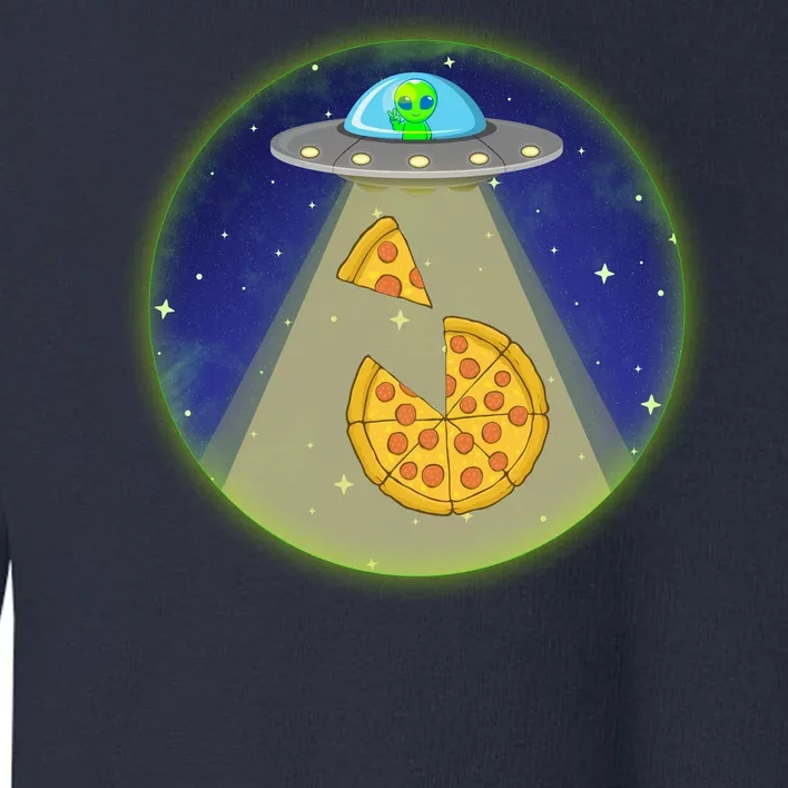 Cool Pizza Loving UFO Alien Toddler Sweatshirt