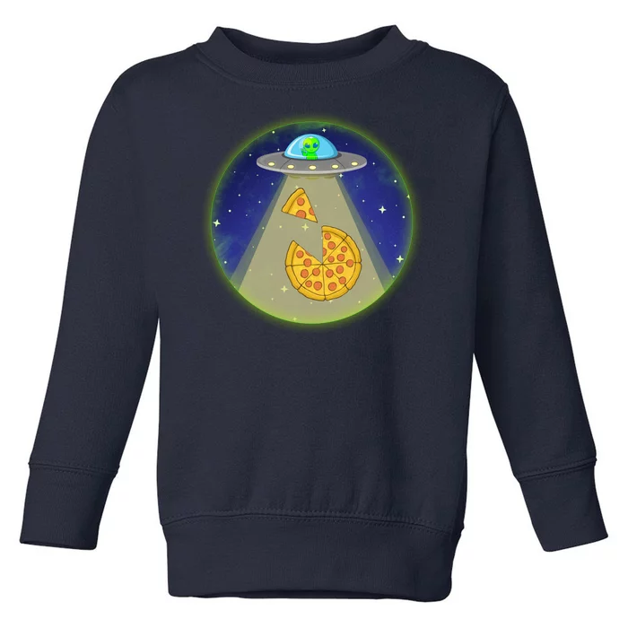 Cool Pizza Loving UFO Alien Toddler Sweatshirt