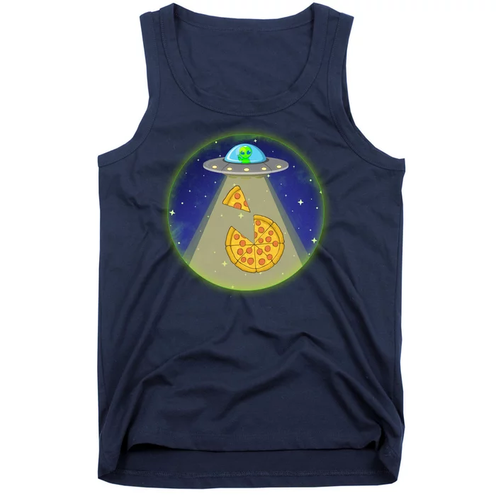 Cool Pizza Loving UFO Alien Tank Top