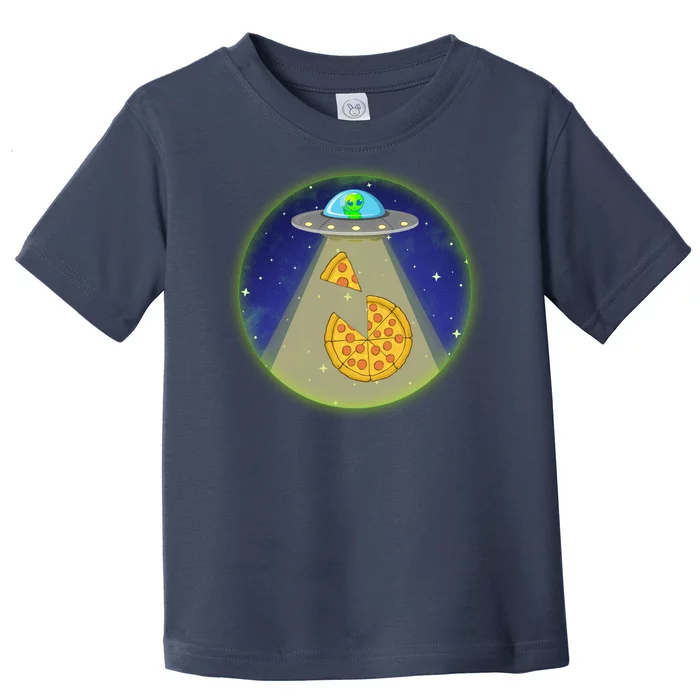 Cool Pizza Loving UFO Alien Toddler T-Shirt