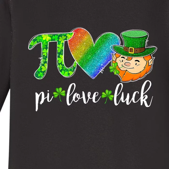 Cute Pi Love Luck Math Teacher Leprechaun St Patricks Day Baby Long Sleeve Bodysuit