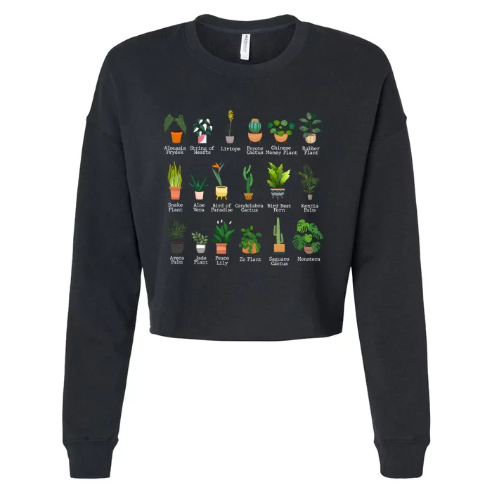 Crazy Plant Lady Gardener Cropped Pullover Crew