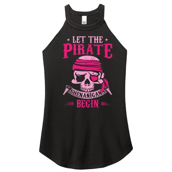 Captain Pirate Let The Pirate Shenanigans Begin Funny Women’s Perfect Tri Rocker Tank