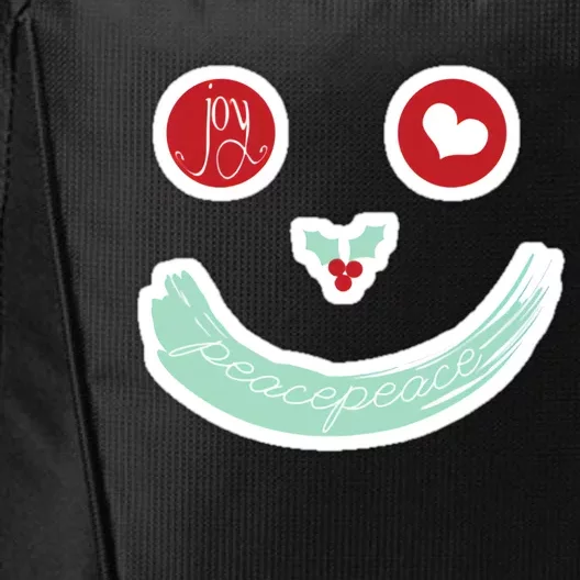 Christmas Peace Love Joy Holiday Smiley City Backpack