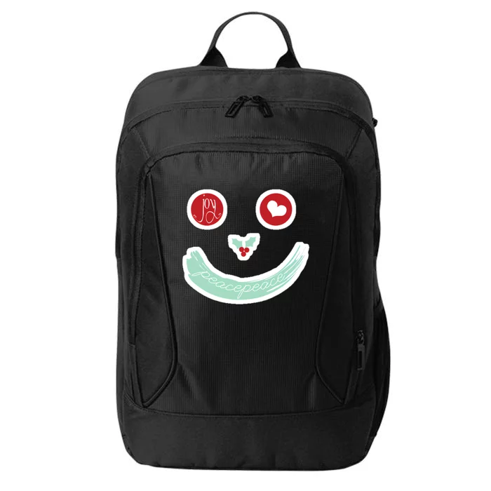 Christmas Peace Love Joy Holiday Smiley City Backpack