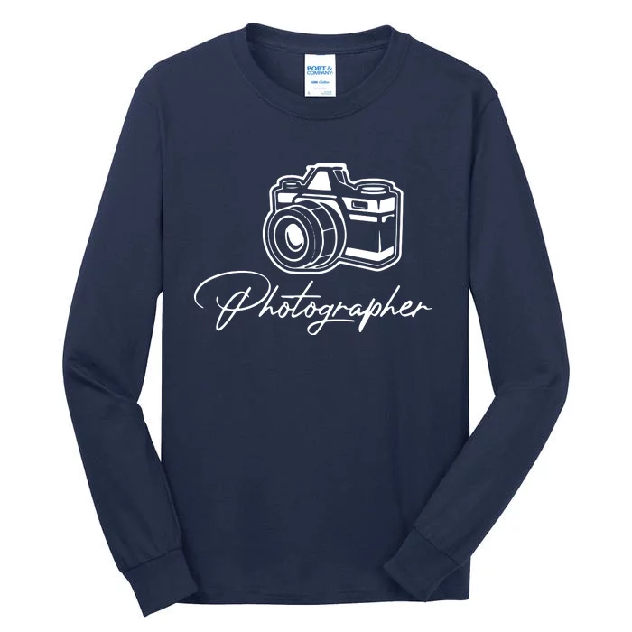 Camera Photographer Lens Cameraman Focus Photography Tall Long Sleeve T-Shirt