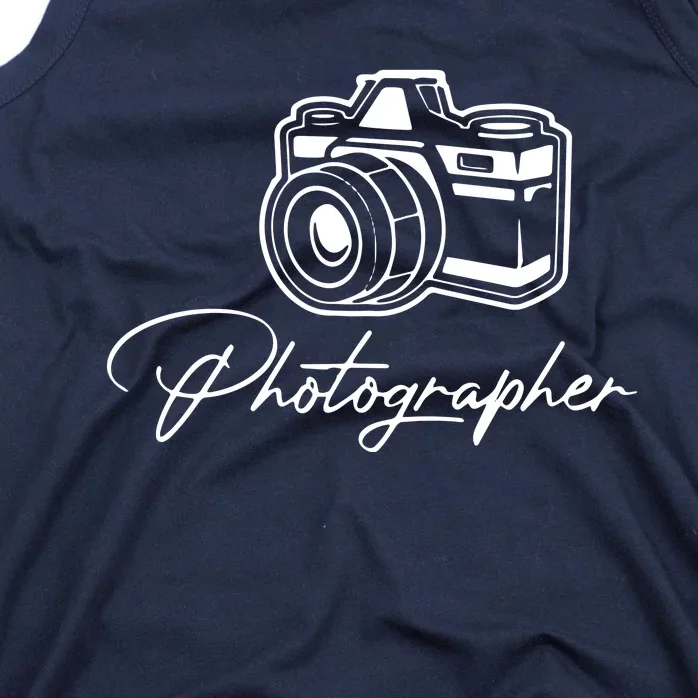 Camera Photographer Lens Cameraman Focus Photography Tank Top