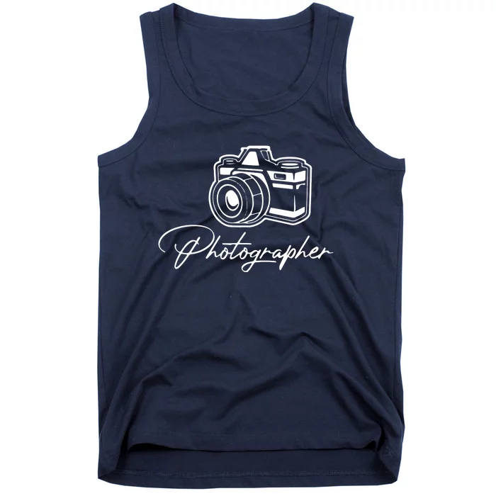 Camera Photographer Lens Cameraman Focus Photography Tank Top