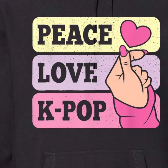 Cute Peace Love KPop Music Lover Korean Pastel Pink K Pop Premium Hoodie