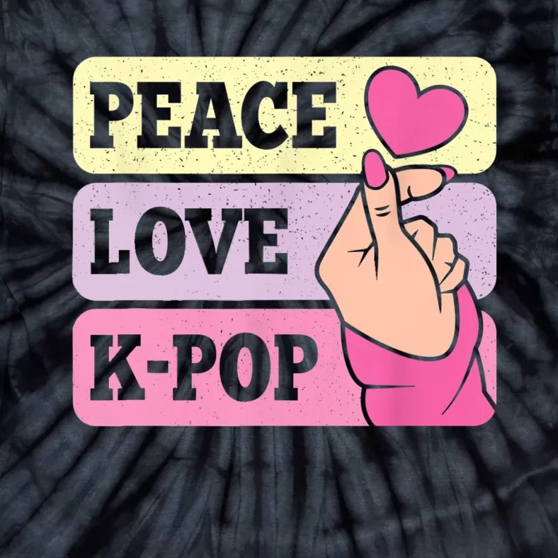 Cute Peace Love KPop Music Lover Korean Pastel Pink K Pop Tie-Dye T-Shirt