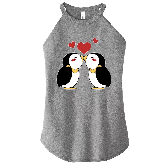 Cute Penguin Lovers Kissing Heart Valentine's Day Gift Women’s Perfect Tri Rocker Tank