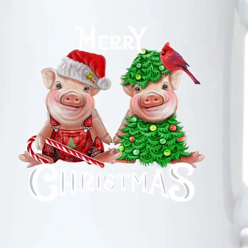 Christmas Pig Lights Santa Hat Pig Lover Gift Black Color Changing Mug